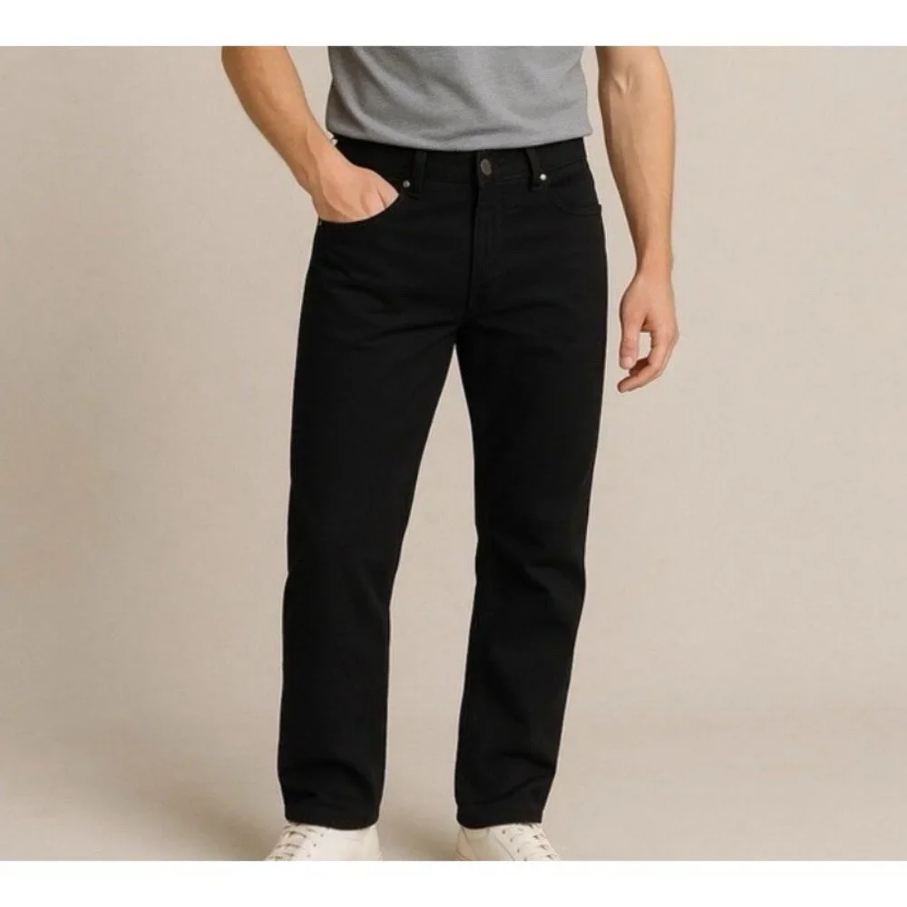 Ermenegildo Zegna Men's Black Stretch Straight Leg Jeans US 40 IT 56 NEW